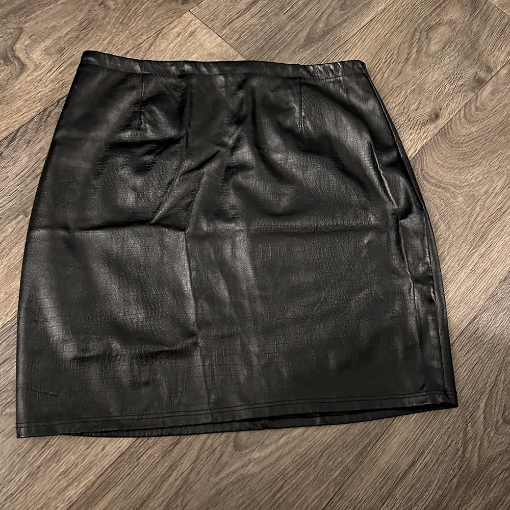 Windsor Black Pleather Skirt